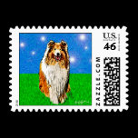 Collie under the Stars Postage Stamp stamps