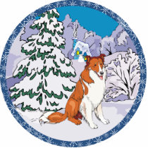 collie winter photo sculptures