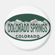 Colo Spgs license oval Fridge Magnets
