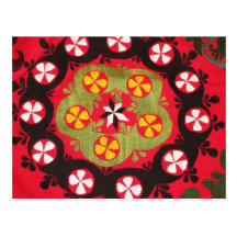 Coloful Antique Tribal  Turkish Textiles Post Cards