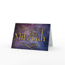Coloful Bat Mitzvah design Greeting Card