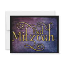 Coloful Bat Mitzvah design invitations