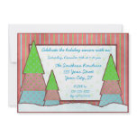 Coloful Christmas Trees Country Holiday Party Custom Invites