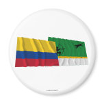 Colombia and Amazonas Waving Flags Fridge Magnets