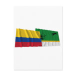 Colombia and Amazonas Waving Flags Post Card