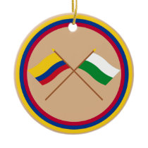 Colombia and Antioquia Crossed Flags Ornaments