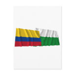 Colombia and Antioquia Waving Flags Post Card