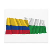 Colombia and Antioquia Waving Flags Post Cards