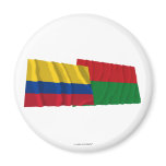 Colombia and Arauca Waving Flags Refrigerator Magnets