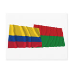 Colombia and Arauca Waving Flags Postcards