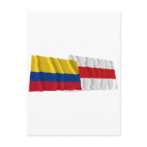 Colombia and Atlántico Waving Flags Post Card