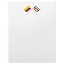 Colombia and Boyacá Crossed Flags Letterhead Template