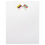 Colombia and Boyacá Crossed Flags Letterhead Template
