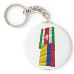 Colombia and Boyacá Waving Flags Keychain