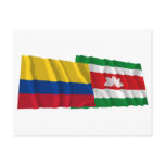 Colombia and Boyacá Waving Flags Post Card