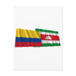Colombia and Boyacá Waving Flags Postcards