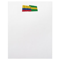 Colombia and Cauca Waving Flags Letterhead Template