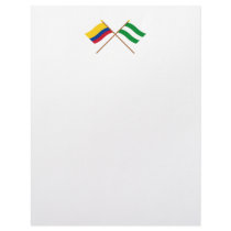 Colombia and Cesar Crossed Flags Letterhead Template