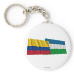 Colombia and Córdoba Waving Flags Keychain