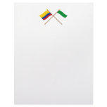 Colombia and La Guajira Crossed Flags Personalized Letterhead