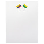Colombia and Vichada Crossed Flags Letterhead Template