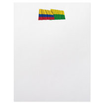 Colombia and Vichada Waving Flags Letterhead Template