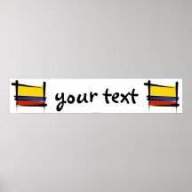 Colombia Brush Flag Banner Poster