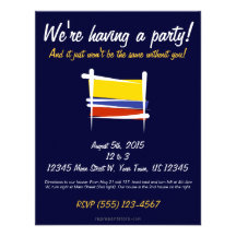 Colombia Brush Flag Custom Invitations