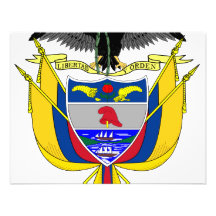 Colombia coat of arms custom invites