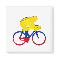 Colombia cyclist Colombian flag bicycle gear magnets by Funkart Colombia cyclist Colombian flag bicycle gear magnets
