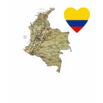 Colombia Flag Heart + Map Fitted AA T-Shirt