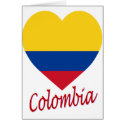 Colombia Flag Heart cards