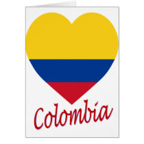 Colombia Flag Heart cards