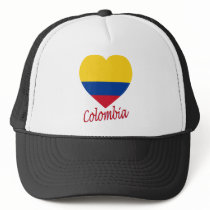 Colombia Flag Heart Trucker Hats
