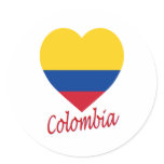 Colombia Flag Heart stickers