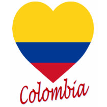 Colombia Flag Heart t-shirts