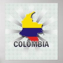 Colombia Flag Map 2.0 Poster