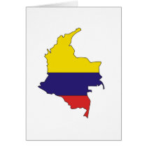 Colombia flag map cards