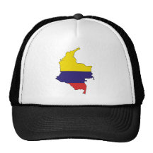 Colombia Flag Map full size Hat