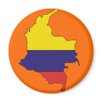 Colombia flag map fridge magnet
