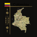 Colombia Flag + Map T-Shirt by FlagAndMap Colombia Flag + Map T-Shirt