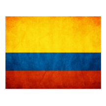 Colombia flag postcard