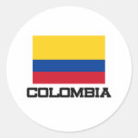 Colombia Flag Round Stickers