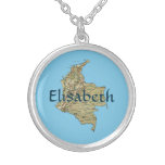Colombia Map + Name Necklace
