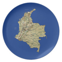 Colombia Map Plate