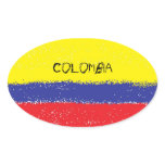 Colombia paint oval flag stickers