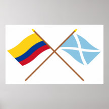 Colombia & San Andrés y Providencia Crossed Flags Print