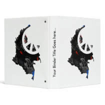 Colombia Trendy Peace Sign with Colombian map Vinyl Binder