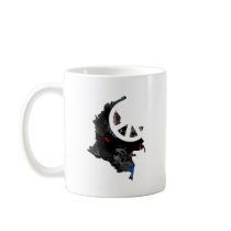 Colombia Trendy Peace Sign with Colombian map Mugs