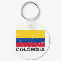 Colombia Vintage Flag keychains by allworldtees Colombia Vintage Flag keychains